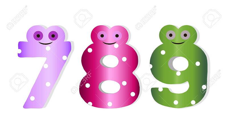 61525609-the-numbers-in-fun-in-the-style-of-children-the-numeral-from-are-7-and-8-and-9